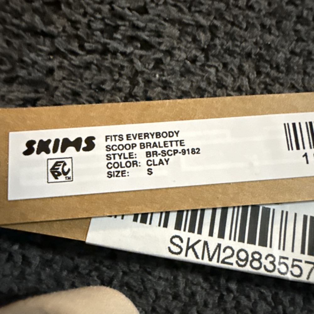 Skims Fits Everybody Scoop Bralette Clay Beige BR-SCP-9182 Size S NWT - Picture 5 of 5